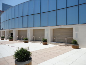 hurricane doors being utilized at an outdoor business