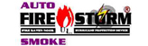 Auto Smoke Fire Storm Logo