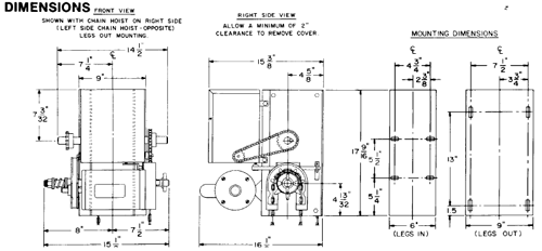 Redi-Lift V-Belt Hoist Operator Drawings
