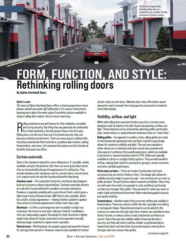 Alpine Form Function - Rolling Doors