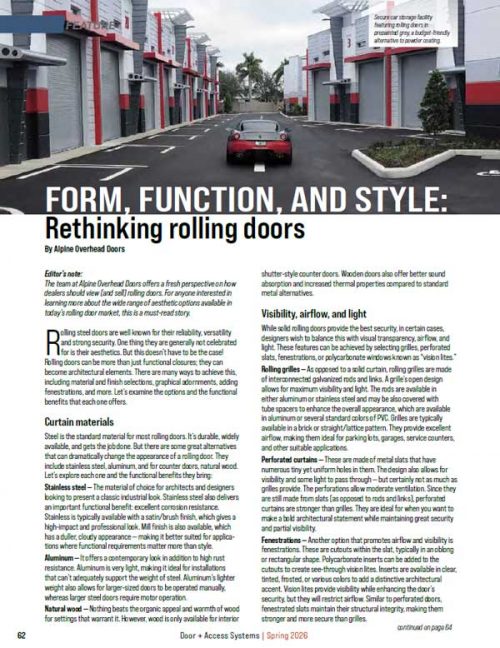 Alpine Form Function - Rolling Doors